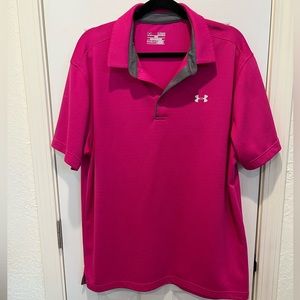 Under Armour Men’s Polo Heat Gear Pink XL